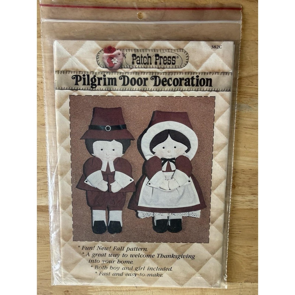 Patch Press Pilgrim Door Decoration wall hanging Pattern VTG 1984 UC